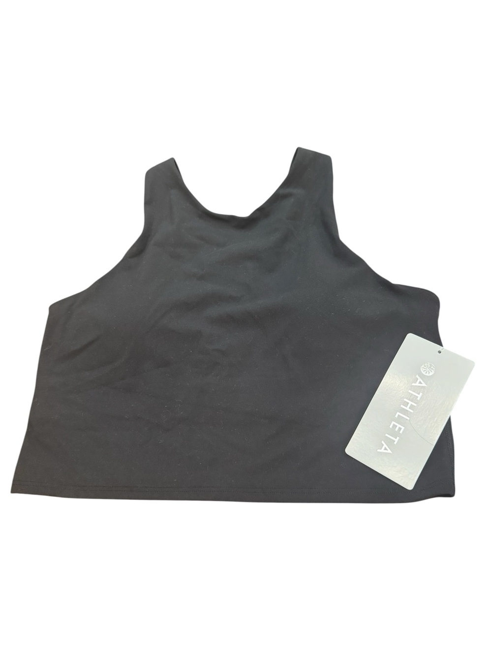 NWT Athleta Conscious Crop Bra Black Longline Sports Bra Size M A-C Cup